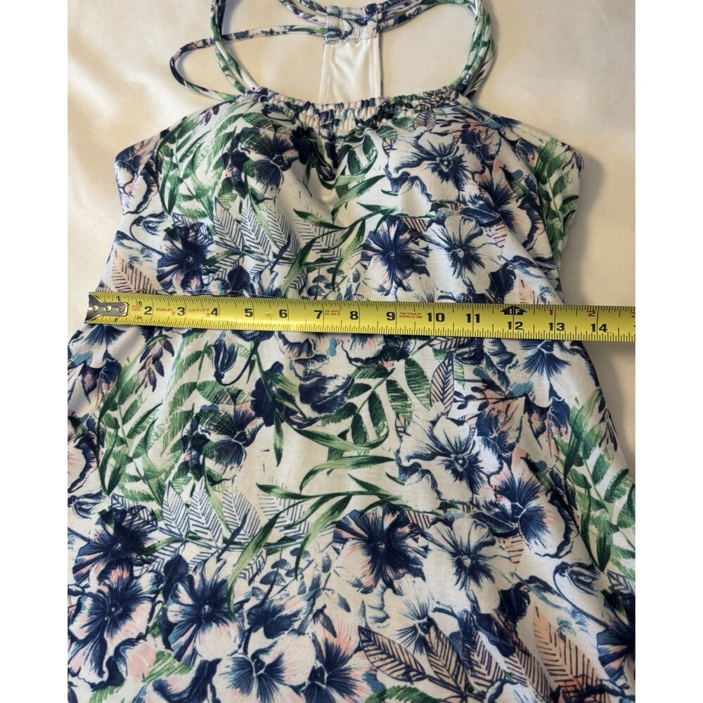 PRANA Pristine Halter Racerback Dress Women XS Padded Bra Floral Tropical Beach - Picture 11 of 12